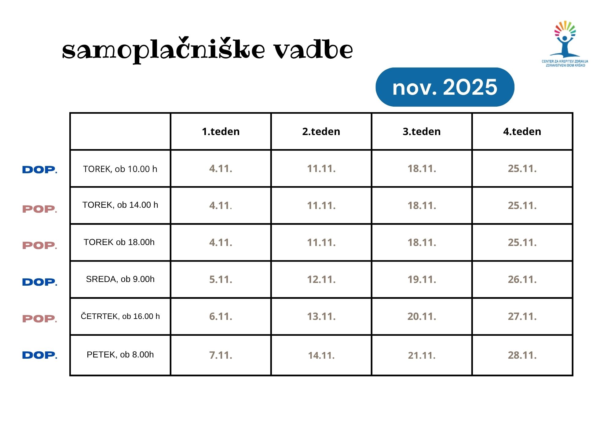 Samoplačniške vadbe