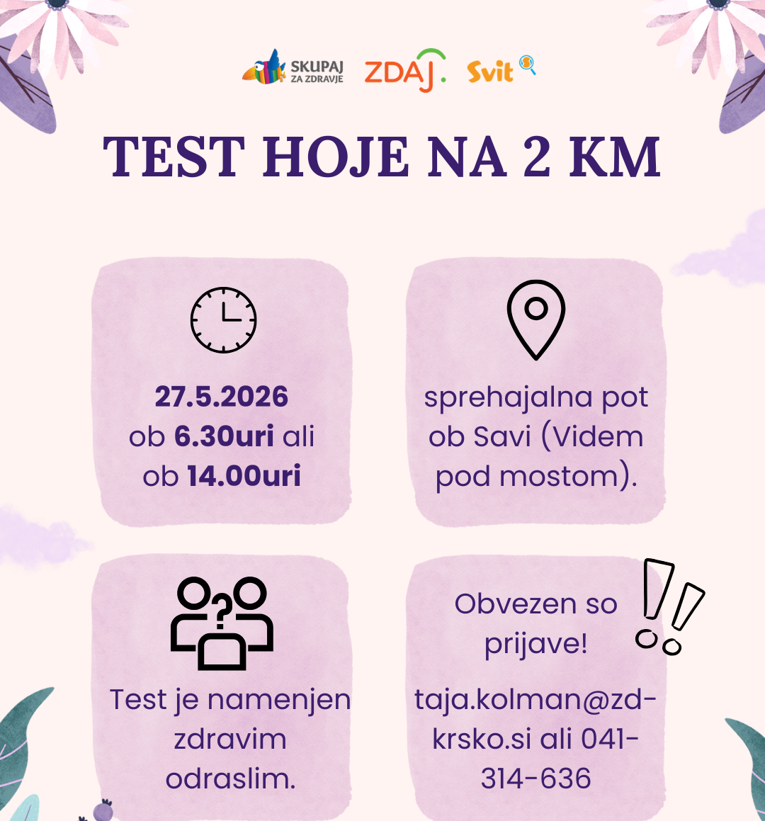 test hoje na 2 km
